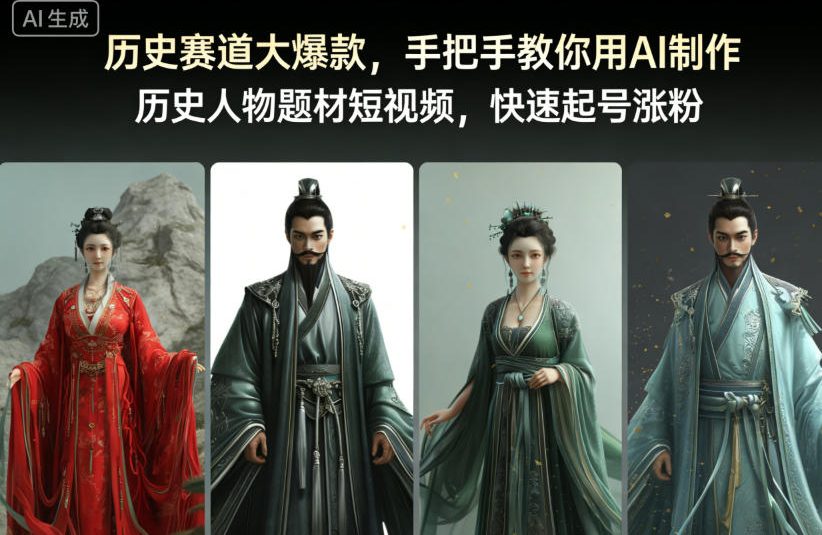 历史赛道大爆款，手把手教你用AI制作历史人物题材短视频，快速起号涨粉-米创网