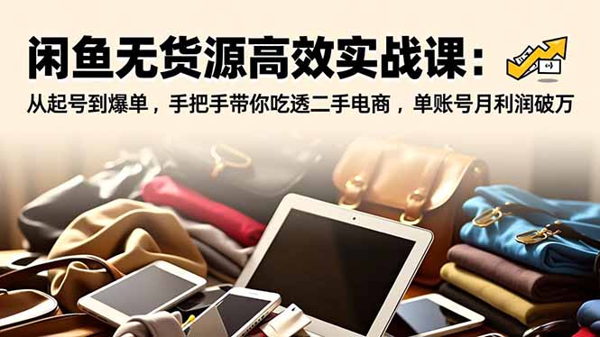 闲鱼无货源高效实战课：从起号到爆单，手把手带你吃透二手电商，单账号月利润破万-米创网