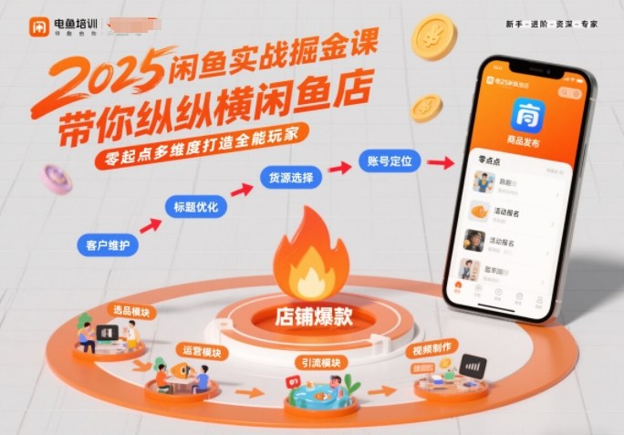 2025闲鱼实战掘金课，带你纵横闲鱼店，零起点多维度打造全能玩家-米创网