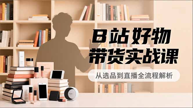 B站好物带货实战课，账号定位、选品拍摄、运营变现，全流程教学，实现UP主月入过万-米创网