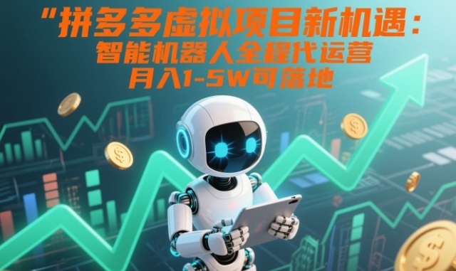 拼多多虚拟项目新机遇：智能机器人全程代运营，月入1-5W可落地【揭秘】-米创网