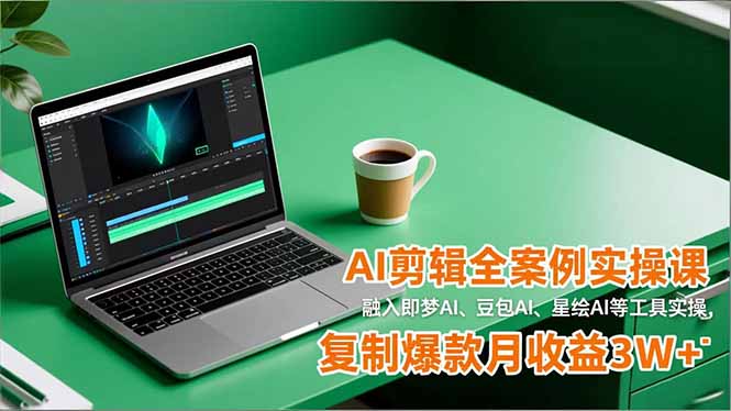 AI剪辑全案例实操课，融入即梦AI、豆包AI、星绘AI等工具实操，复制爆款月收益3W+-米创网