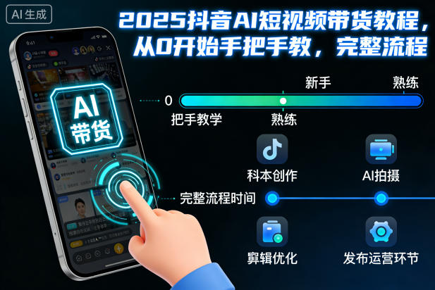 2025抖音AI短视频带货教程，从0开始手把手教，完整流程-米创网