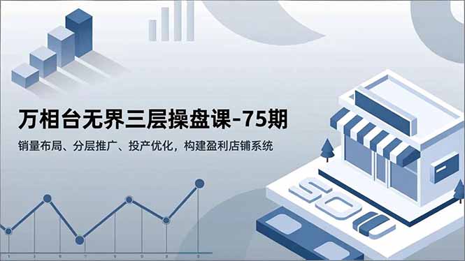 万相台无界三层操盘课-75期，销量布局、分层推广、投产优化，构建盈利店铺系统-米创网