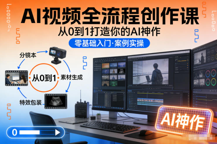 AI视频全流程创作课，从0到1打造你的AI神作-米创网