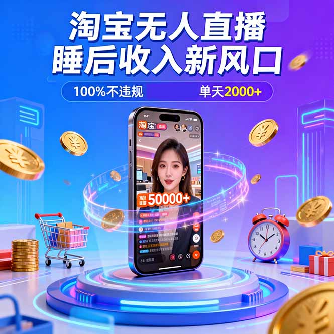 淘宝无人直播，不违规不封号，直播100小时卖了5万，年底旺季！-米创网