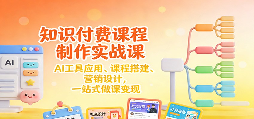 知识付费课程制作实战课：AI工具应用 、课程搭建、营销设计，一站式做课变现-米创网