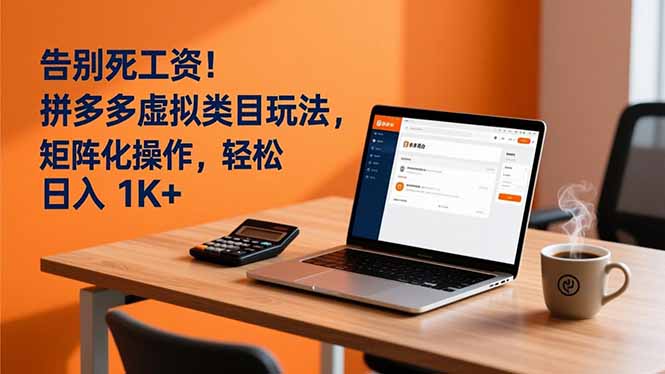 告别死工资！拼多多虚拟类目玩法，矩阵化操作，轻松日入 1K+-米创网