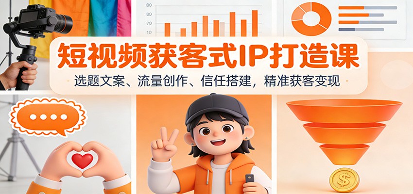 短视频获客式IP打造课：选题文案、流量创作、信任搭建，精准获客变现-米创网