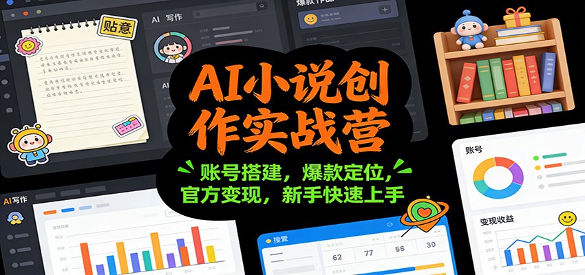 AI小说创作实战营：账号搭建，爆款定位，官方变现，新手快速上手-米创网