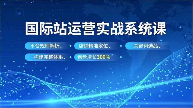 国际站运营实战系统课，平台规则解析、店铺精准定位、关键词选品，构建完整体系询盘增长300%-米创网