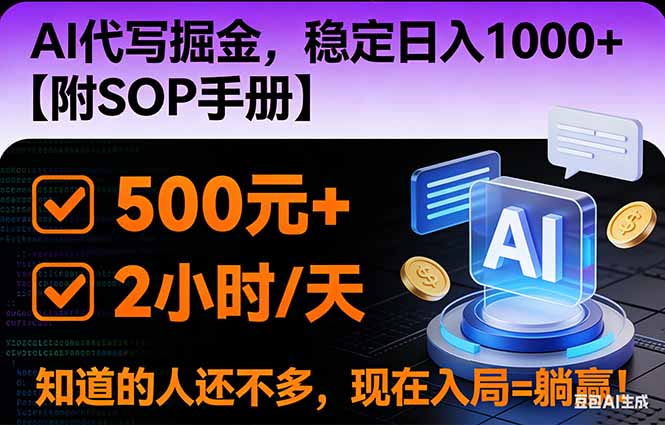 2026风口项目,AI代写掘金，稳定日入1000+，掌握核心技能【附SOP手册】-米创网