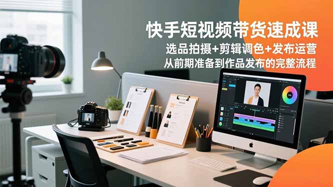 快手短视频带货速成课，选品拍摄+剪辑调色+发布运营，从前期准备到作品发布的完整流程-米创网