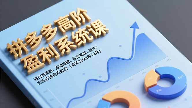 拼多多高阶盈利系统课，强付费策略、活动爆破、首页推荐，实现店铺稳定盈利(更新12月-米创网