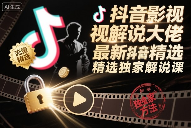 抖音影视解说大佬最新抖音进精选和独家方法，精选独家解说课(更新11月)-米创网