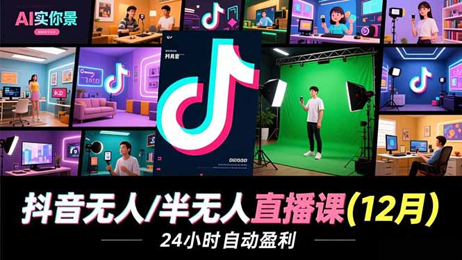 抖音无人/半无人直播课(12月-米创网