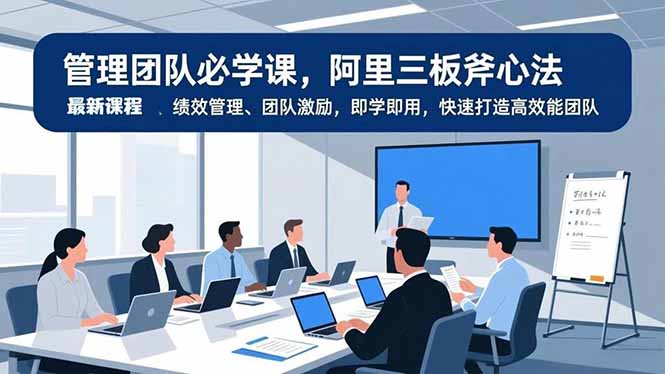 管理团队必学课，阿里三板斧心法、绩效管理、团队激励，即学即用，快速打造高效能团队-米创网