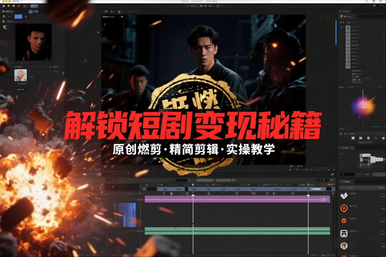 短剧拉新之原创燃剪精简剪辑实操课，解锁短剧变现秘籍-米创网