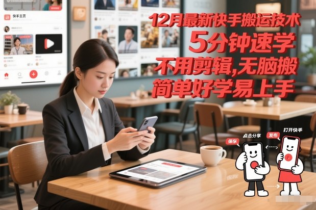 12月最新快手搬运技术，5分钟速学，不用剪辑无脑搬，简单好学易上手-米创网