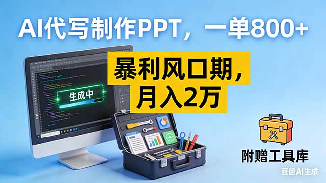 AI代写制作PPT，一单800+， 暴利风口期，月入2万【附工具】-米创网