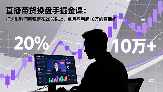 直播带货操盘手掘金课：打造出利润率稳定在20%以上、单月盈利超10万的直播间-米创网