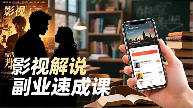 Tk影视解说副业速成课，软件安装、全流程实操、爆款预设，新手两周变现-米创网