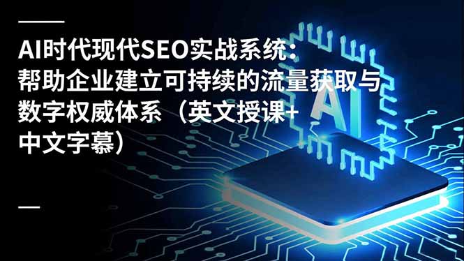 AI时代现代SEO实战系统：帮助企业建立可持续的流量获取与数字权威体系(英文授课+中文字幕-米创网