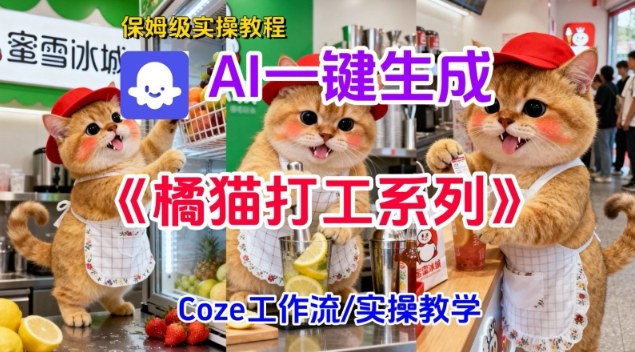 Coze扣子工作流一键生成胖橘猫打工短视频，保姆级实操搭建教学-米创网