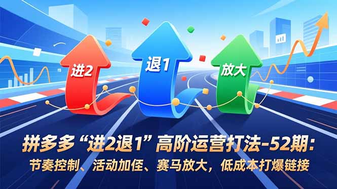拼多多“进2退1”高阶运营打法-52期：节奏控制、活动加权、赛马放大，低成本打爆链接-米创网