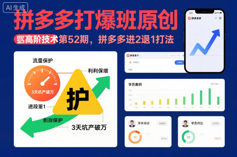 拼多多打爆班原创高阶技术第52期，拼多多进2退1打法-米创网