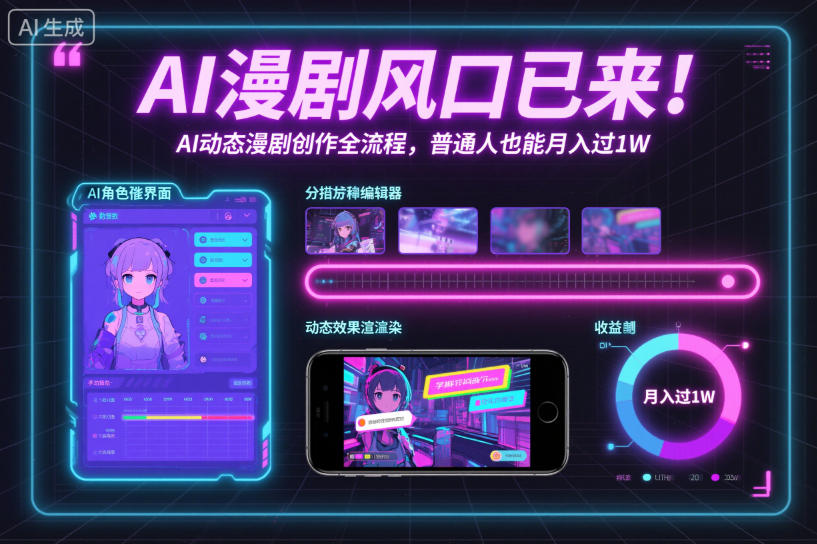 AI漫剧风口已来！AI动态漫剧创作全流程，普通人也能月入过1W-米创网