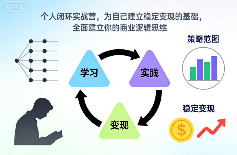 个人闭环实战营，为自己建立稳定变现的基础，全面建立你的商业逻辑思维-米创网