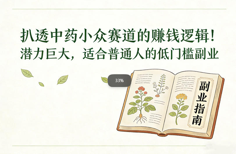 扒透中药小众赛道的賺米逻辑，潜力巨大，适合普通人的低门槛副业-米创网