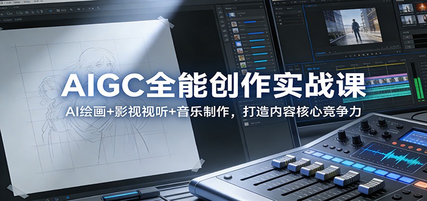 AIGC全能创作实战课：AI绘画+影视视听+音乐制作，打造内容核心竞争力-米创网