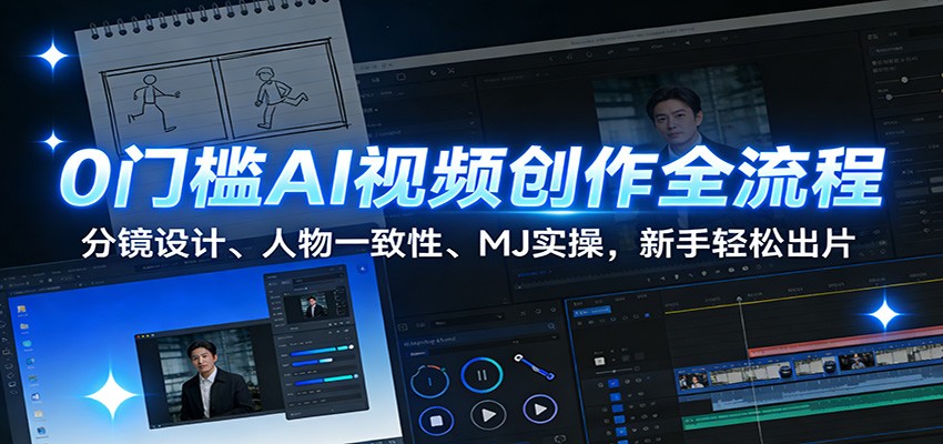 0门槛AI视频创作全流程：分镜设计、人物一致性、MJ实操，新手轻松出片-米创网