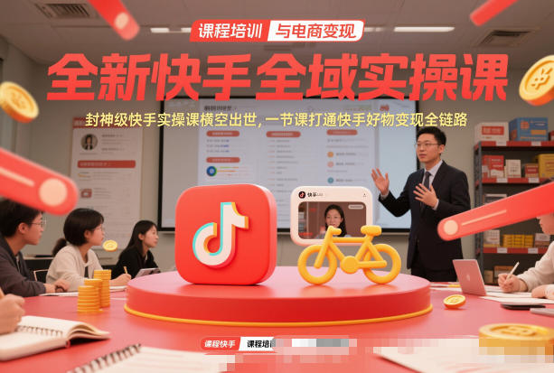 全新快手全域实操课，封神级快手实操课横空出世，一节课打通快手好物变现全链路-米创网