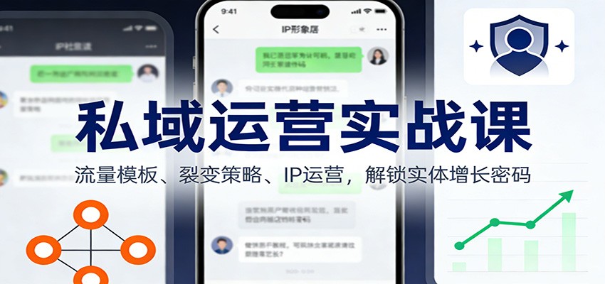 私域运营实战课：流量模板、裂变策略、 IP运营，解锁实体增长密码-米创网