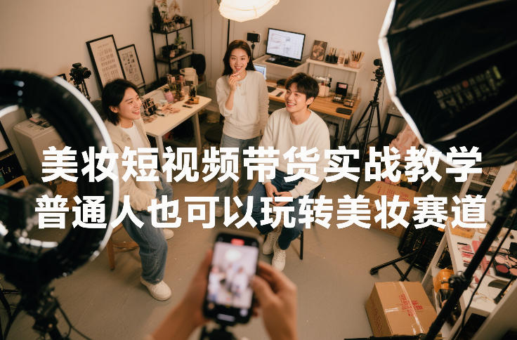 美妆短视频带货实战教学，普通人也可以玩转美妆赛道-米创网
