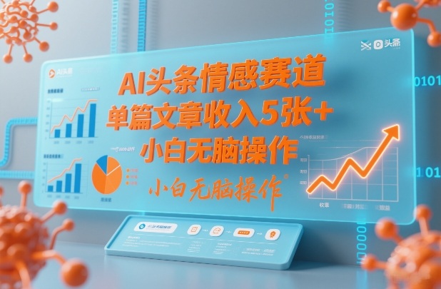 AI头条情感赛道，单篇文章收入5张+，小白无脑操作-米创网