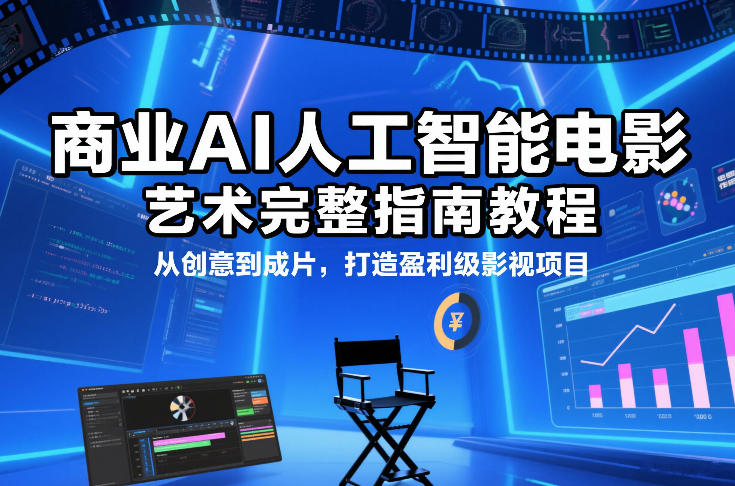 商业AI人工智能电影制作的艺术完整指南教程，从创意到成片，打造盈利级影视项目-米创网