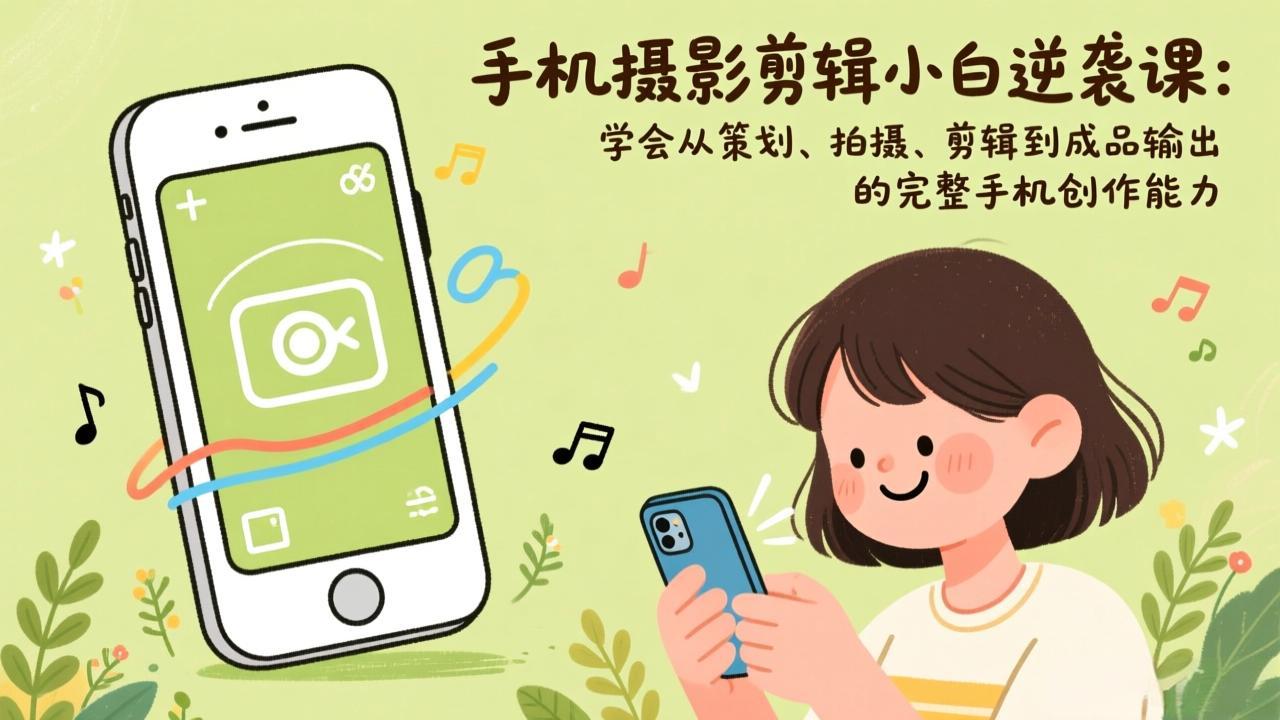 手机摄影剪辑小白逆袭课：学会从策划、拍摄、剪辑到成品输出的完整手机创作能力-米创网