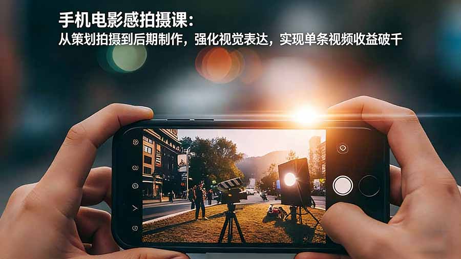 手机电影感拍摄课：从策划拍摄到后期制作，强化视觉表达，实现单条视频收益破千-米创网
