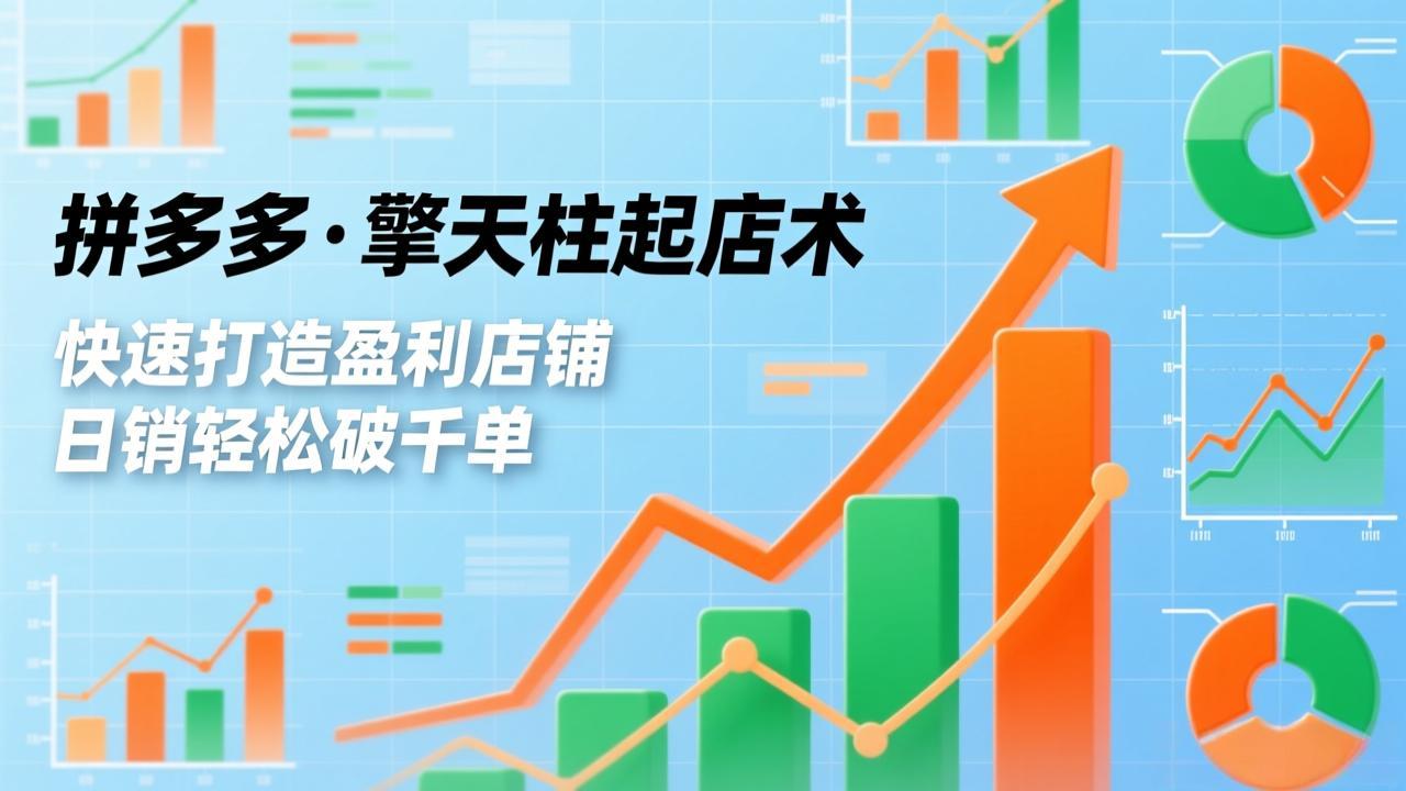 拼多多·擎天柱起店术，爆流布局、利润起飞、不断流，快速打造盈利店铺，日销轻松破千单-米创网