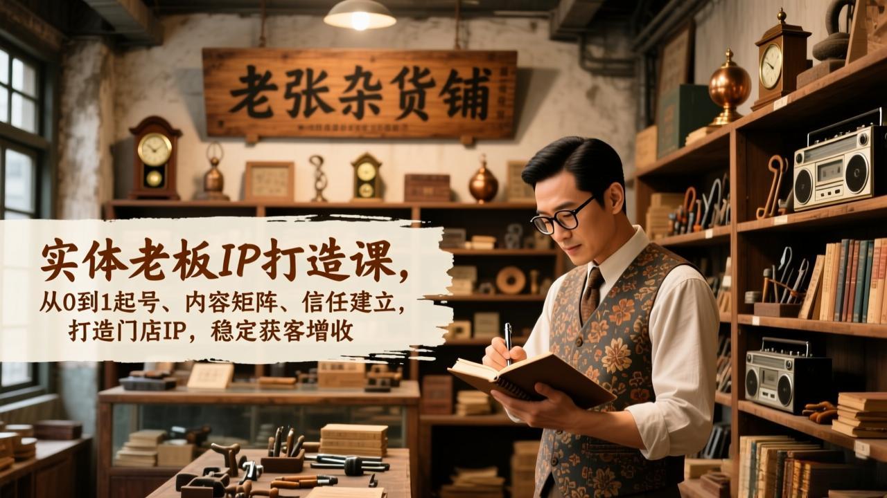 实体老板IP打造课，从0到1起号、内容矩阵、信任建立，打造门店IP，稳定获客增收-米创网