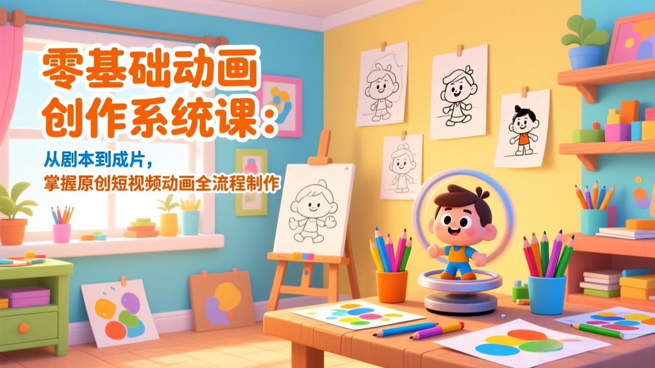 零基础动画创作系统课：从剧本到成片，掌握原创短视频动画全流程制作-米创网
