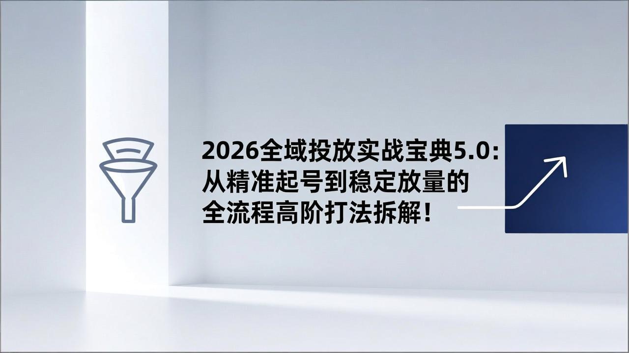 2026全域投放实战宝典5.0：从精准起号到稳定放量的全流程高阶打法拆解！-米创网