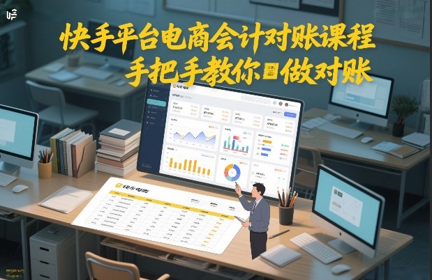快手平台电商会计对账课程，手把手教你做对账-米创网