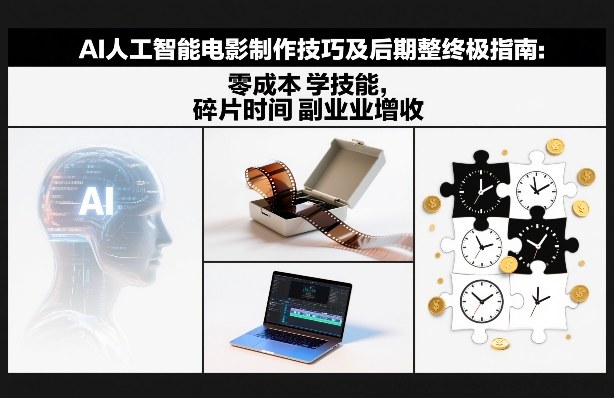 AI人工智能电影制作技巧及后期完整终极指南：零成本学技能，碎片时间副业增收-米创网
