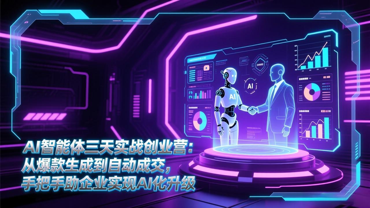 AI智能体三天实战创业营：从爆款生成到自动成交，手把手助企业实现AI化升级-米创网