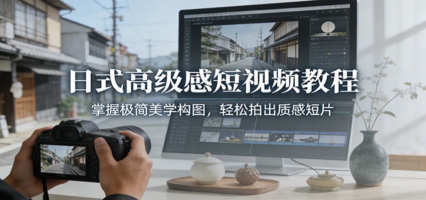 日式高级感短视频教程：掌握极简美学构图，轻松拍出质感短片-米创网